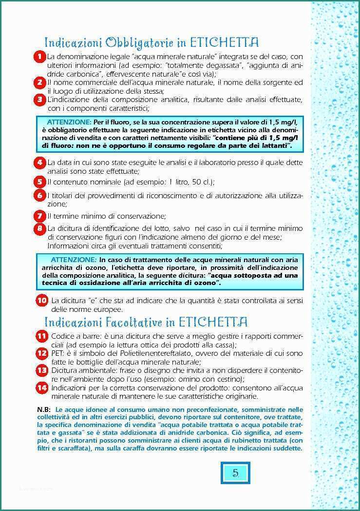 Acqua Vitasnella Etichetta E Acqua2o Guida All Interpretazione Dell Etichetta Di Acqua