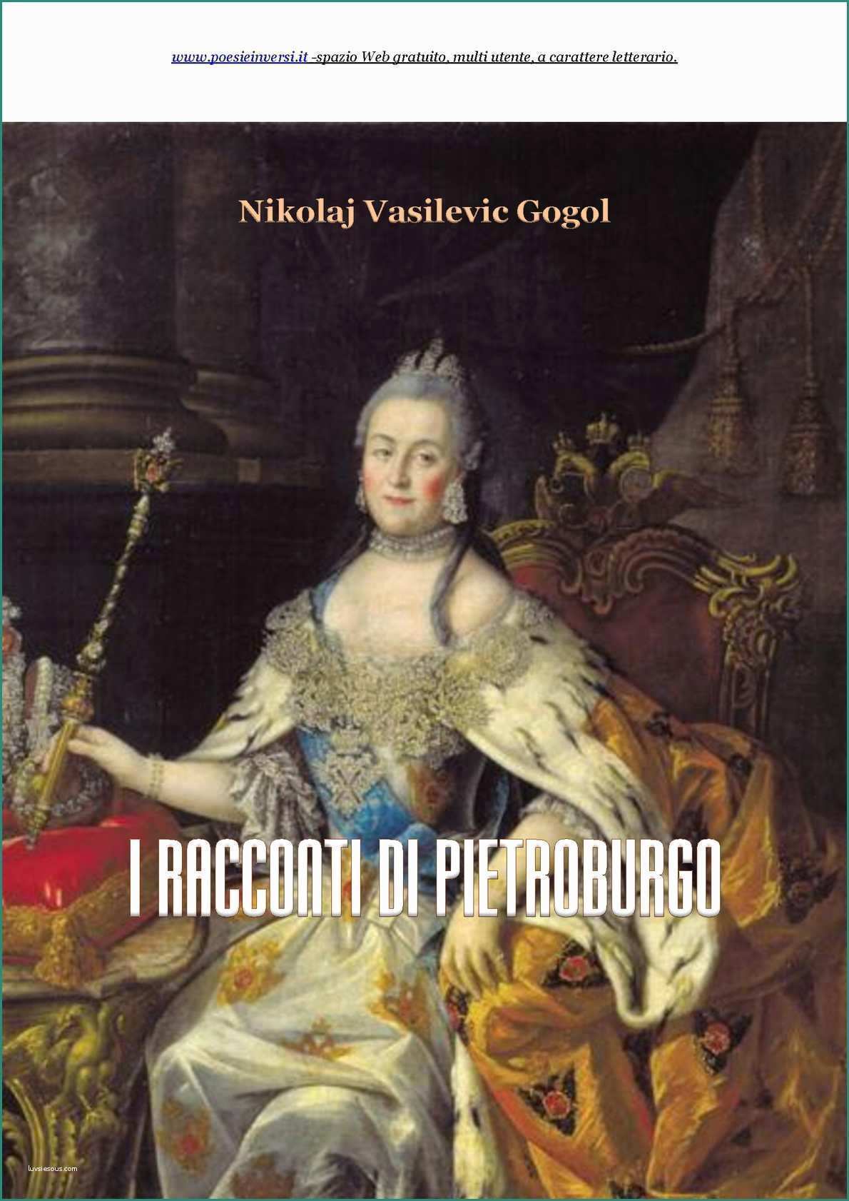 Acqua Vitasnella Residuo Fisso E Calaméo I Racconti Di Pietroburgo Di Nikolaj Vasilevic Gogol
