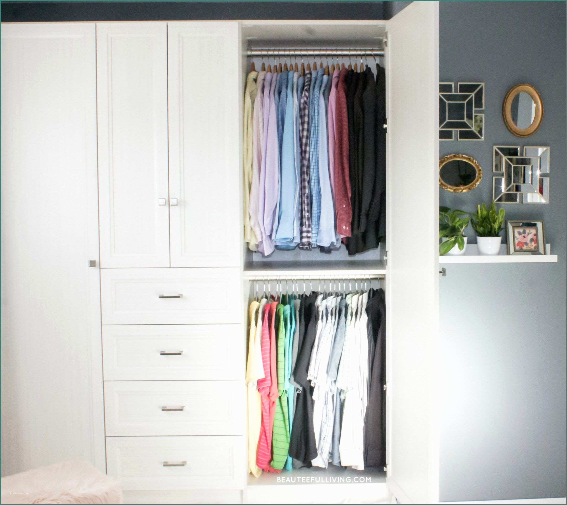 Appendiabiti Con Scarpiera E Custom Closet Armoire Installation – before and after
