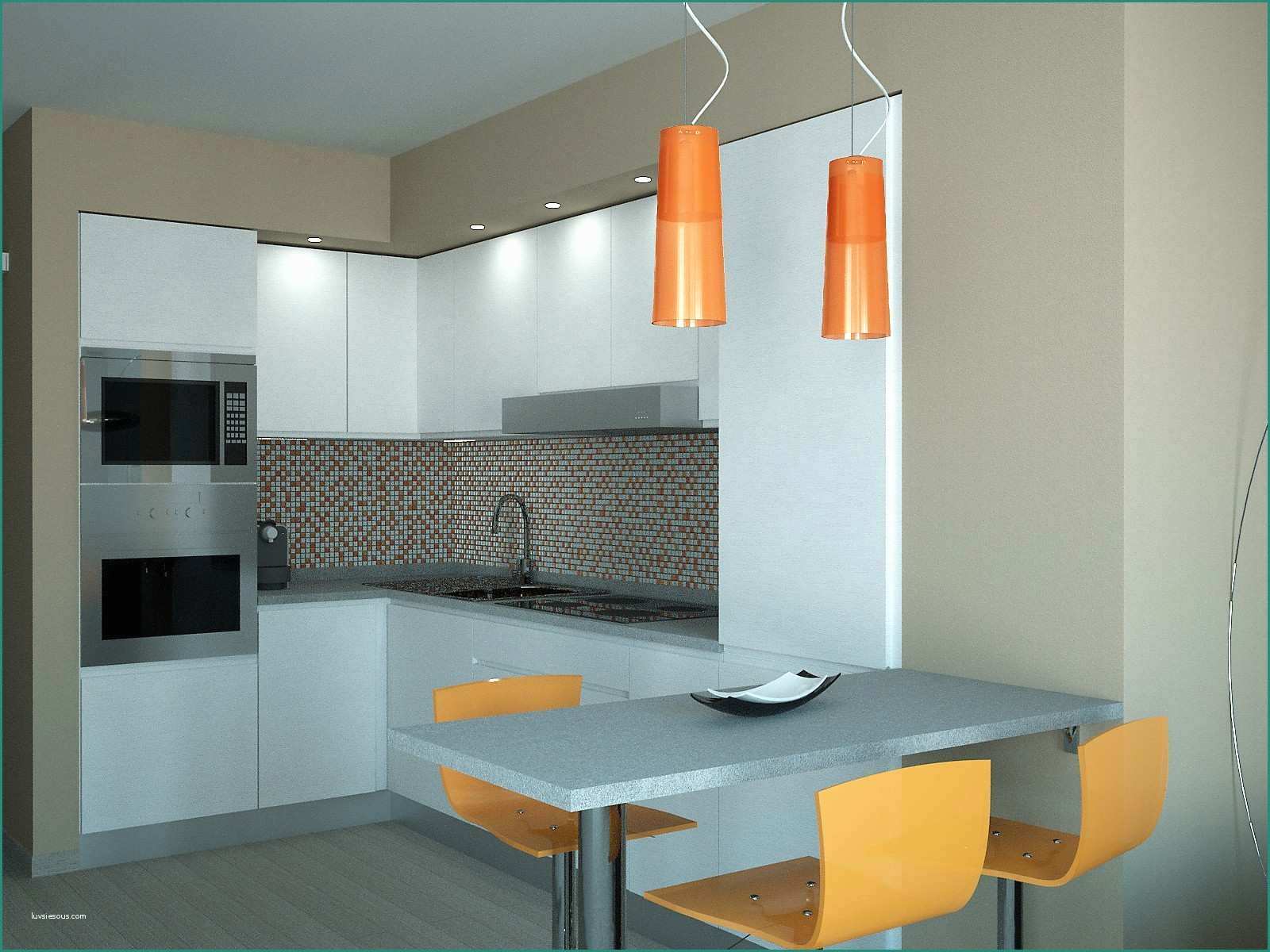 Arredamento Minimal Moderno E Cucina Con isola E Tavolo 2 Lampada sospensione Design Moderno