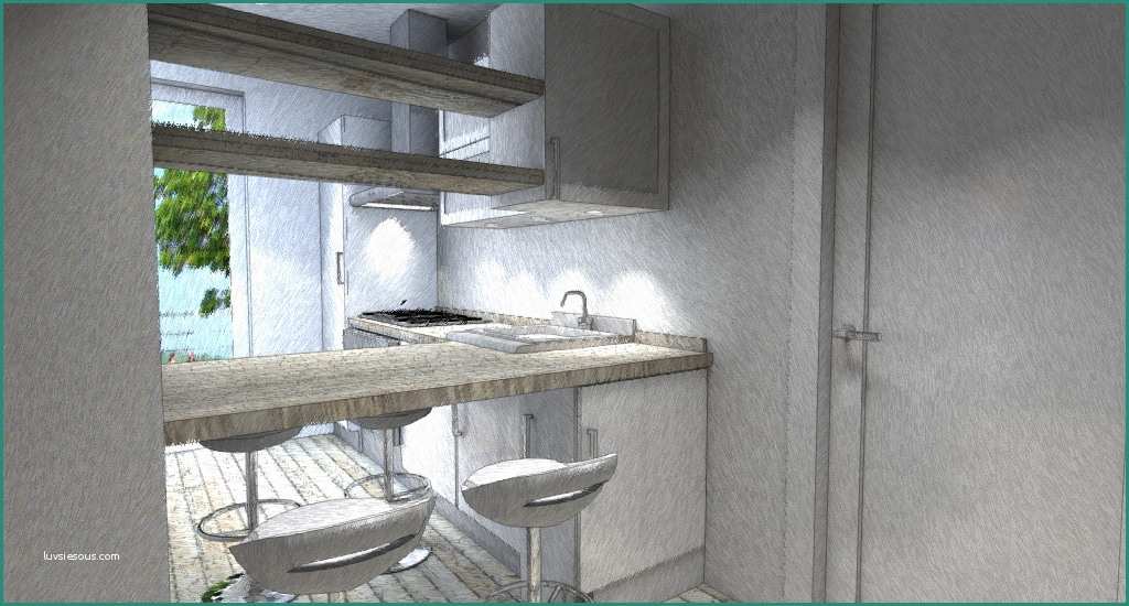 Banco Snack Cucina E Interior Design Piccola Zona Living In 20mq