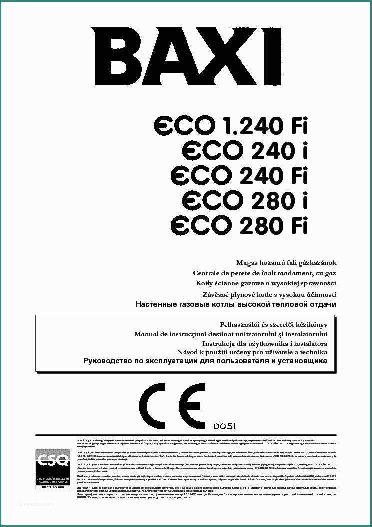 Baxi Eco Manuale E Baxi Eco 240 280 1240fi Service Manual
