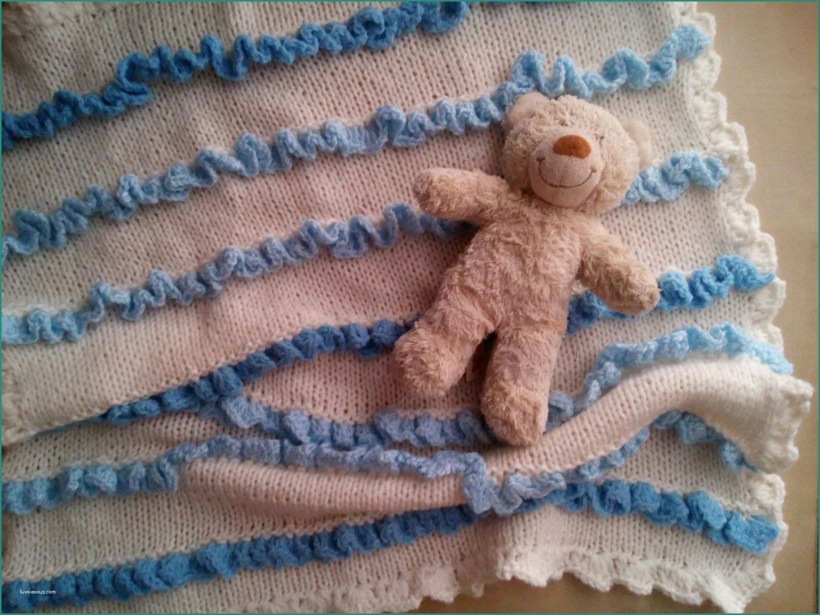 Bordi Uncinetto Per Copertine Neonato E Baby Blanket In Merino Wool and Crochet T Birth Baptism Covered