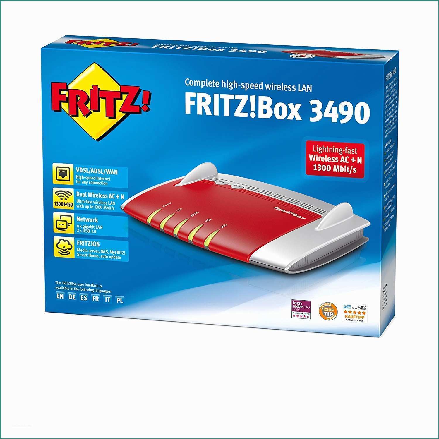 Botte Mobile Bar E Avm Fritz Box 3490 Dual Wlan Ac N Und 4x Gigabit Lan Amazon