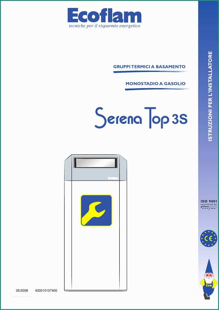 Caldaia Joannes Libretto istruzioni E Manuale Serena top 3s Certificazione Ener Ica
