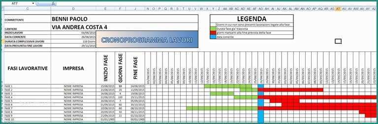 Capitolato Ristrutturazione Appartamento Excel E Foglio Excel Gantt Cronoprogramma Lavori