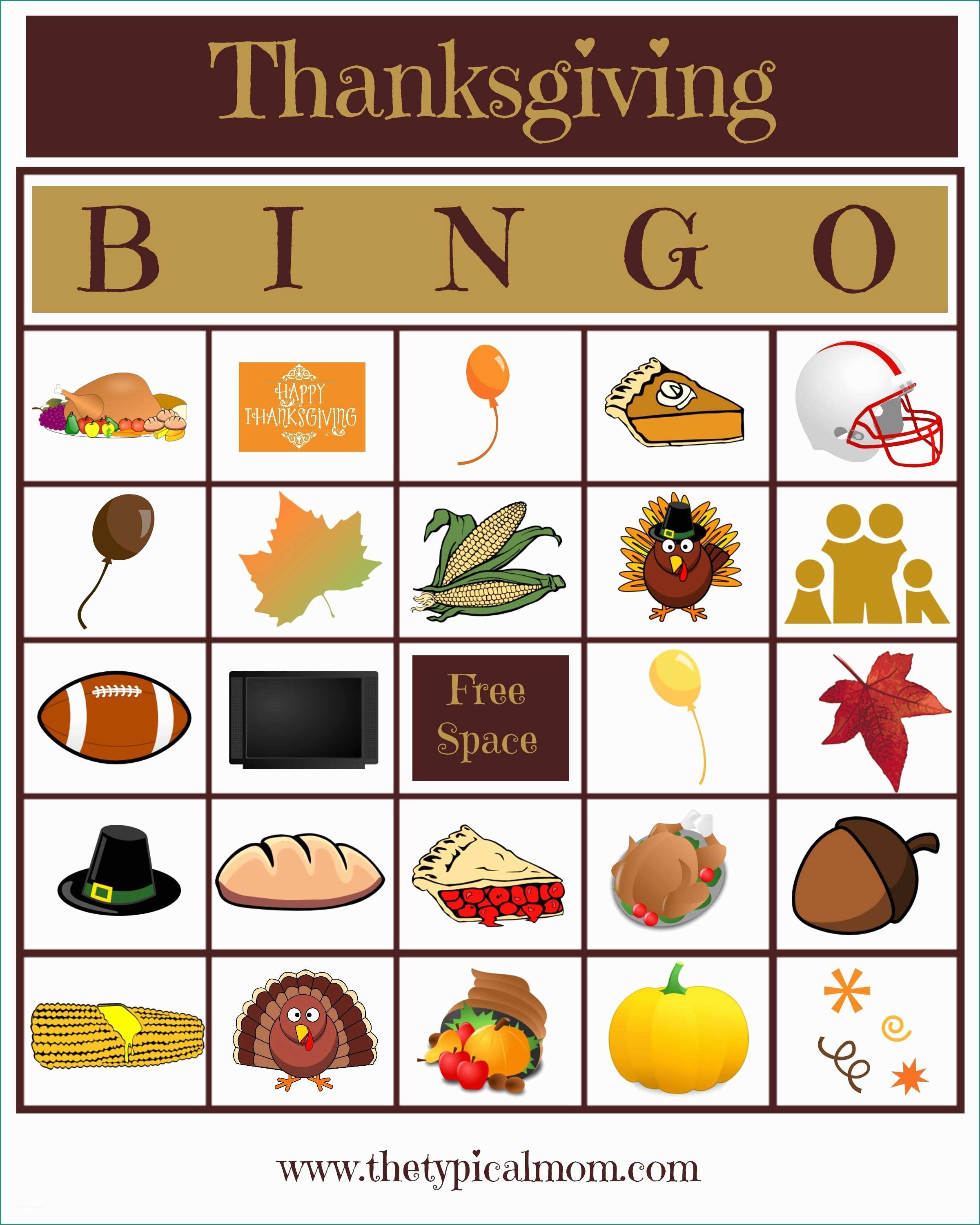 Cartelle tombola Gratis E Thanksgiving Bingo Game that Everyone Will Love Great for All Ages