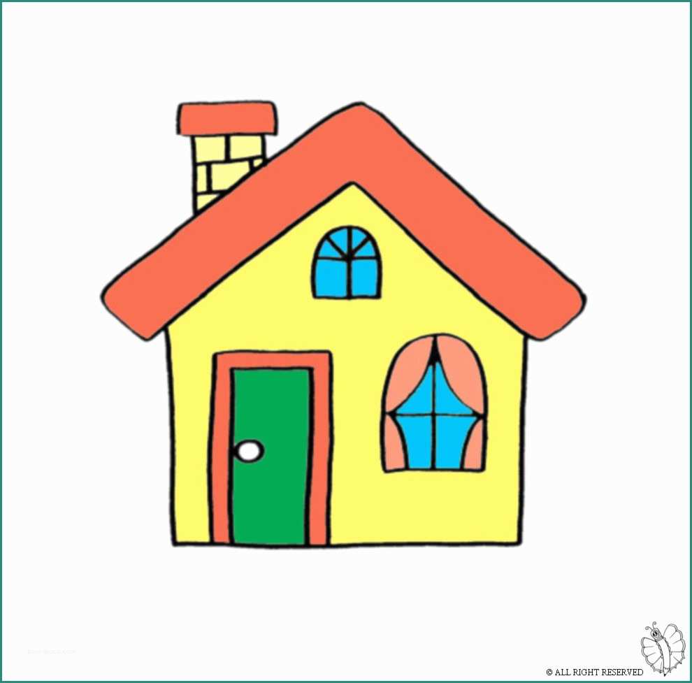 Case Da Disegnare Per Bambini E Stampa Disegno Di Casa Con Camino A Colori