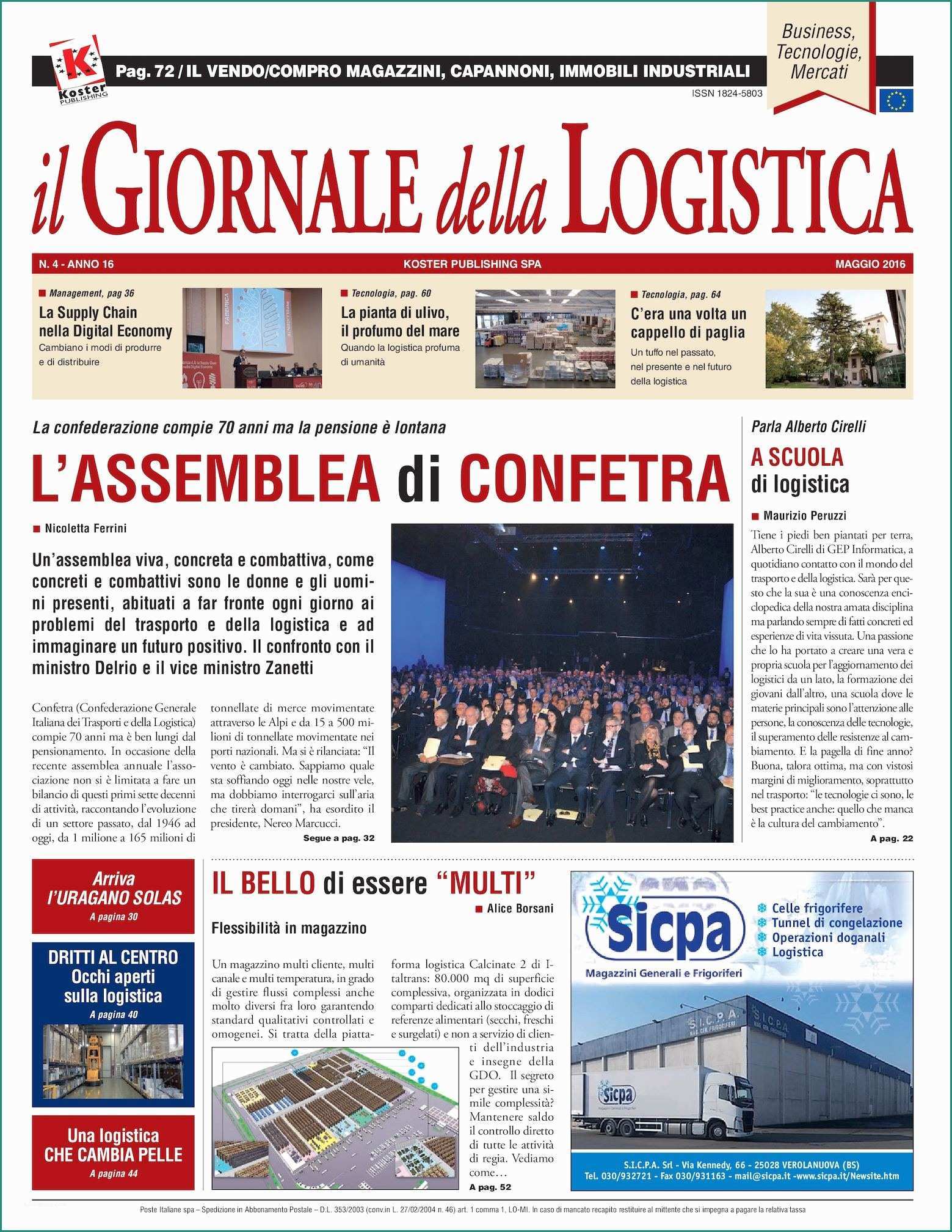 Calaméo Il Giornale Della Logistica Maggio 2016