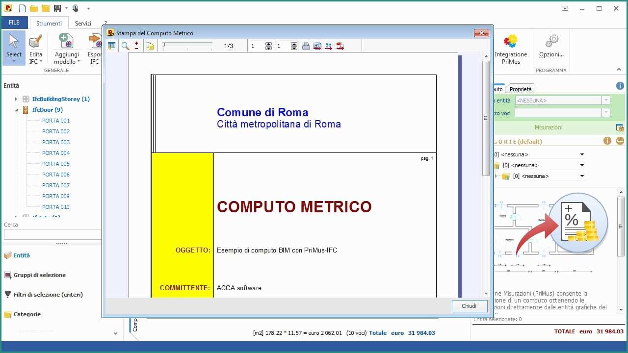 Computo Metrico Estimativo Excel E software ifc Bim 5d Di Puto Metrico Primus ifc Acca
