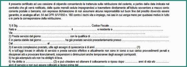 Conteggio Estintivo Findomestic E Certificato Di Stipendio Per Cessione Del Quinto Modello