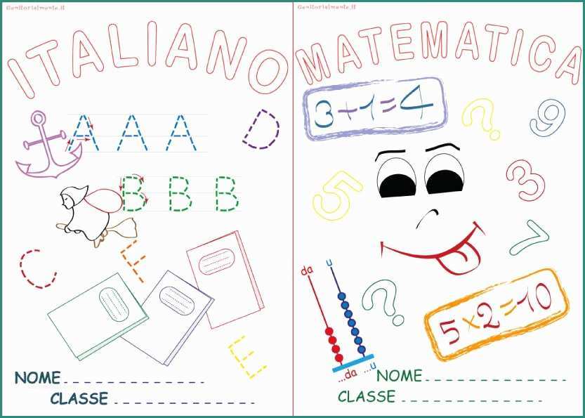 Copertine Quaderni Di Italiano E Copertine Per Quaderni Da Scaricare Matematica E Italiano