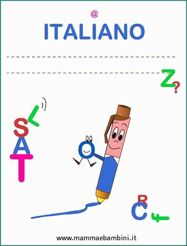 Copertine Quaderni Di Italiano E Copertine Per Quaderni Da Stampare – Mamma E Bambini