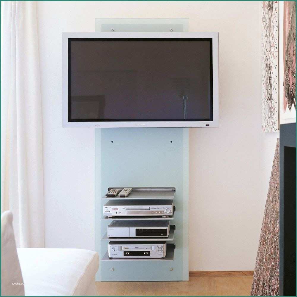 Cornice Per Tv A Muro E Mobile Porta Tv Da Parete William In Vetro Design Moderno