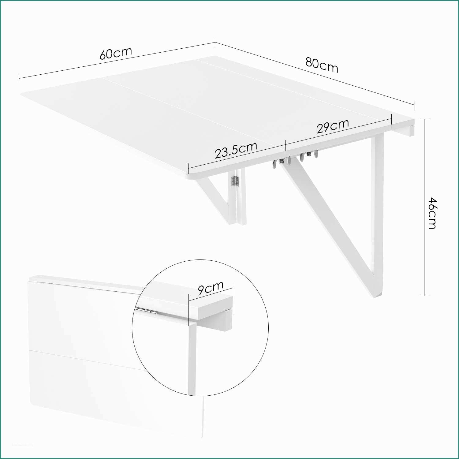 Costruire Tavolo Ping Pong E Homfa Tavolo Da Muro In Mdf Bianco Tavolino Pieghevole Salva Spazio