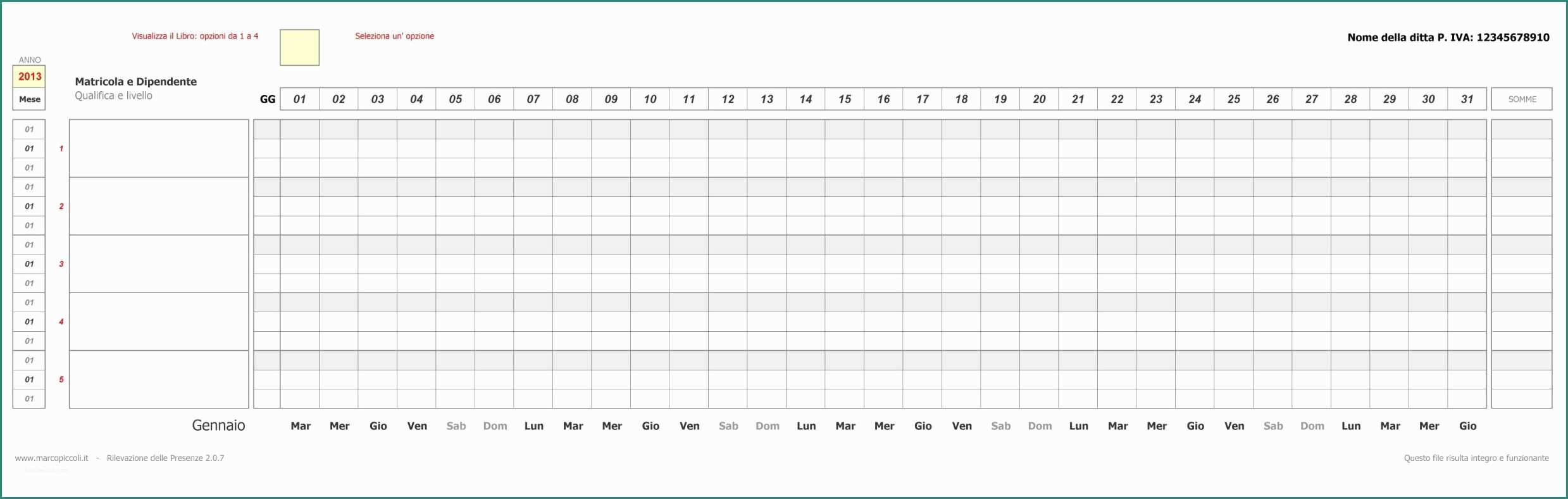 Cronoprogramma Lavori Excel Gratis E Foglio Excel Presenze Mensili – Foglio