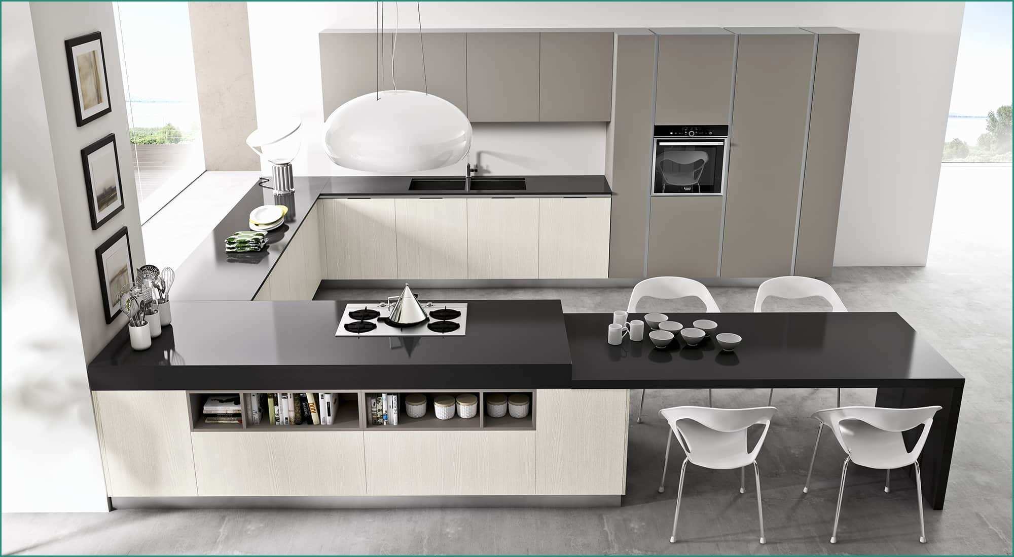 Cucina Angolare Con Penisola E Cucina Moderne Idee Per Il Design Della Casa