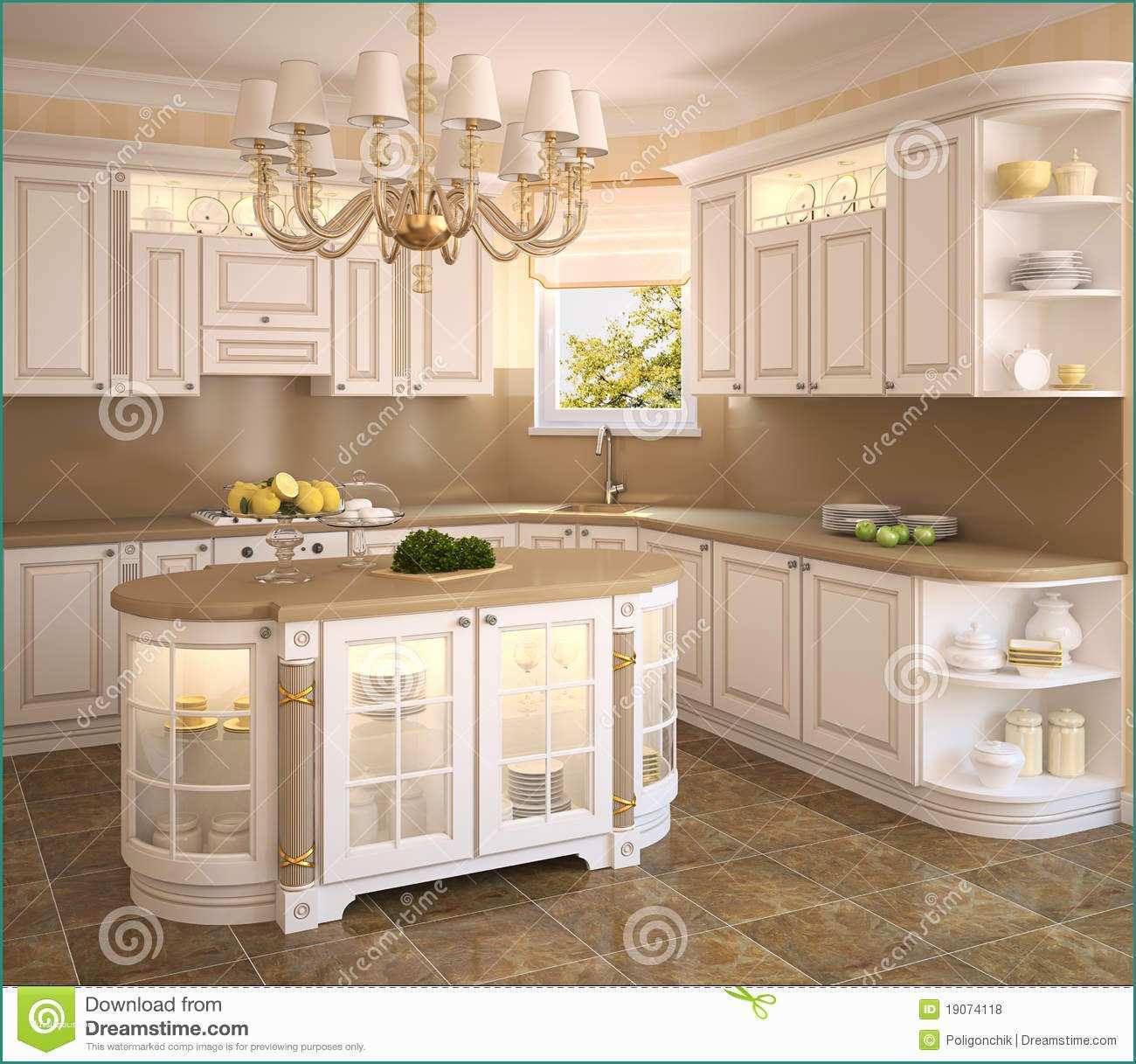 Cucina Bianca Classica E Cucina Bianca Classica Illustrazione Di Stock Immagine