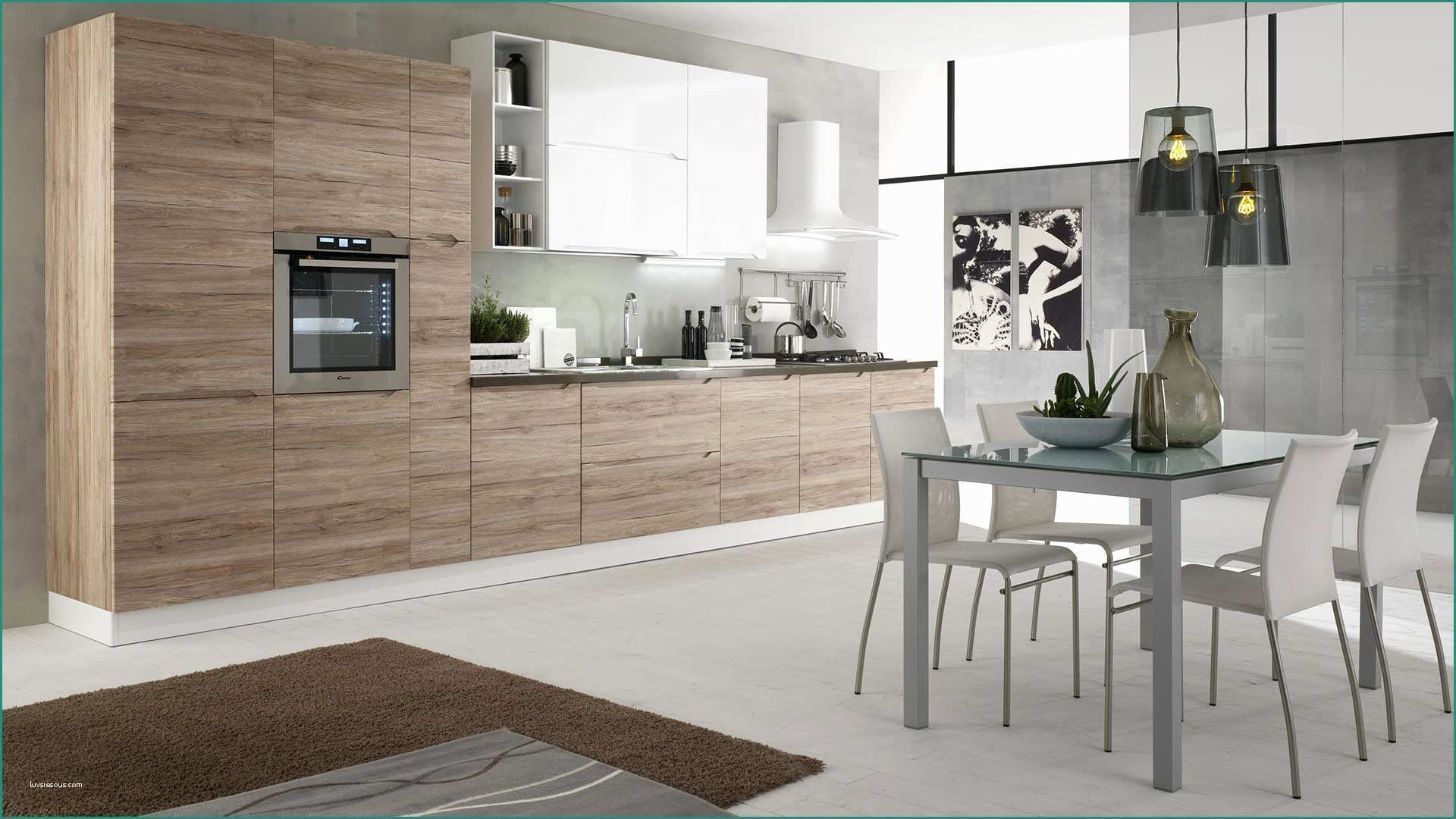 Cucina Bianca Laccata E Immagini Di Cucine Moderne Excellent soggiorno Open Space soggiorno