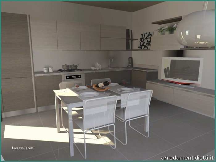 Cucina Bicolore Moderna E Cucina Con soggiorno Moderno Living Easy13 Diotti A&f