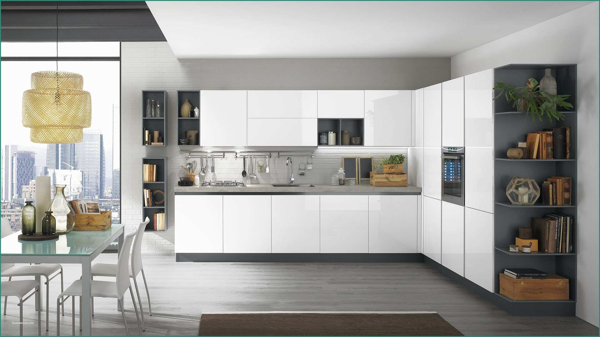 Cucina Lineare Moderna E Immagini Di Cucine Moderne Excellent soggiorno Open Space soggiorno