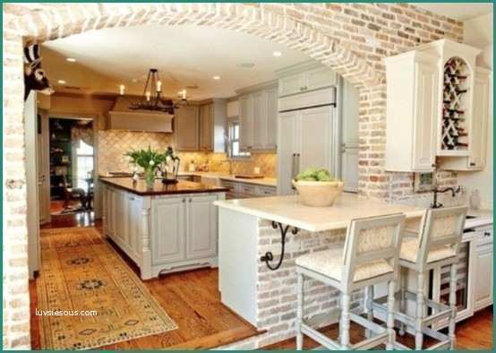 Parete mattoni a vista cucina 69 cucine con paretI di mattoni