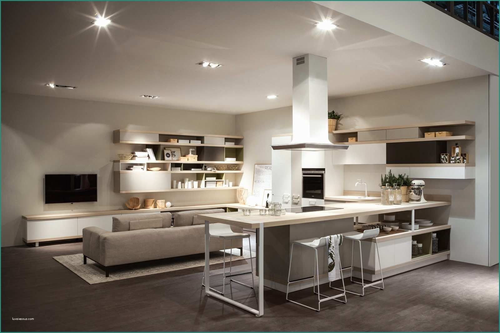 Cucina soggiorno Moderno E Cucina E soggiorno Openspace Funzioni Divise O Spiccata