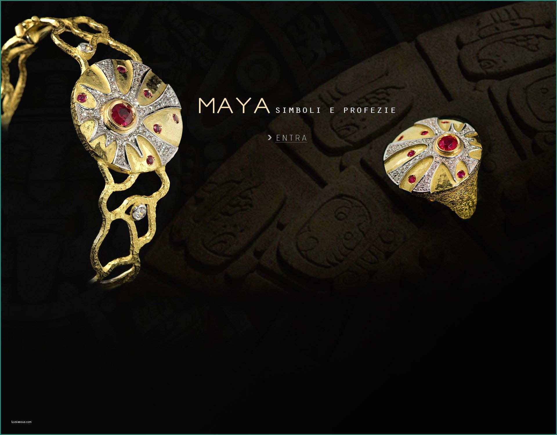 Cucina Stosa Maya E Maya oro Bracciale Anello Rubini Brillanti