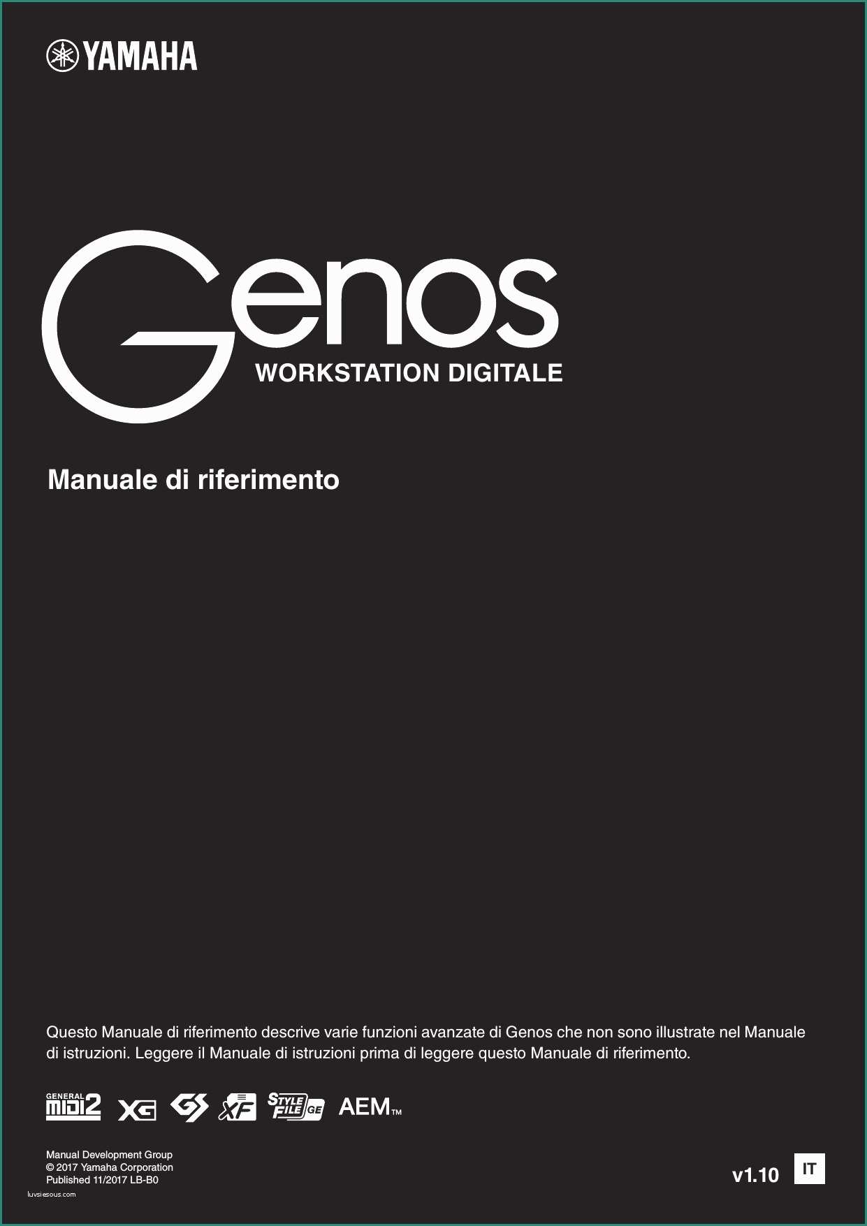 Disattivare Tim Prime E Yamaha Genos Reference Manual It Rm B0