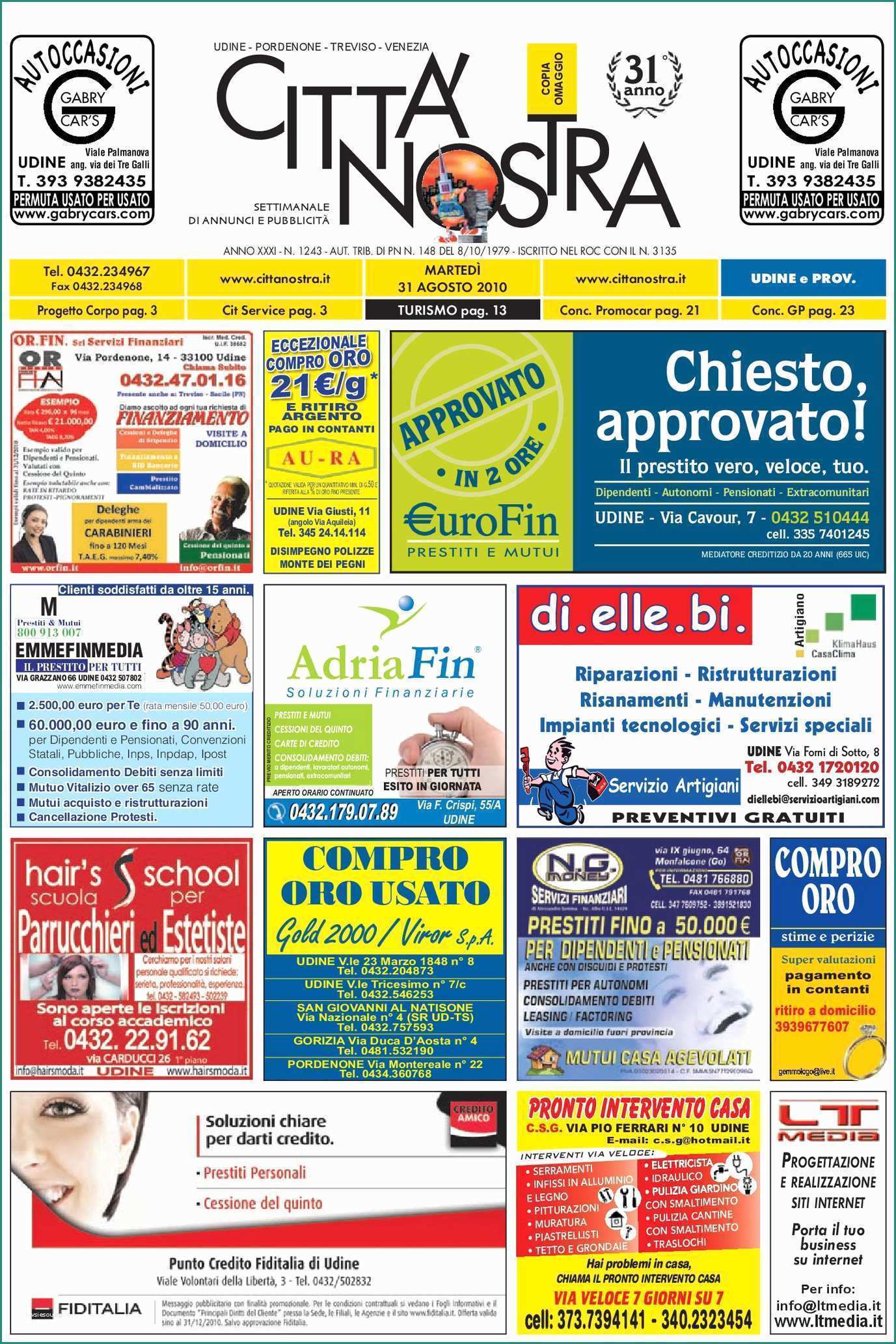 Divano Posti E Calaméo Citt  Nostra Udine Del 31 08 2010 N 1243