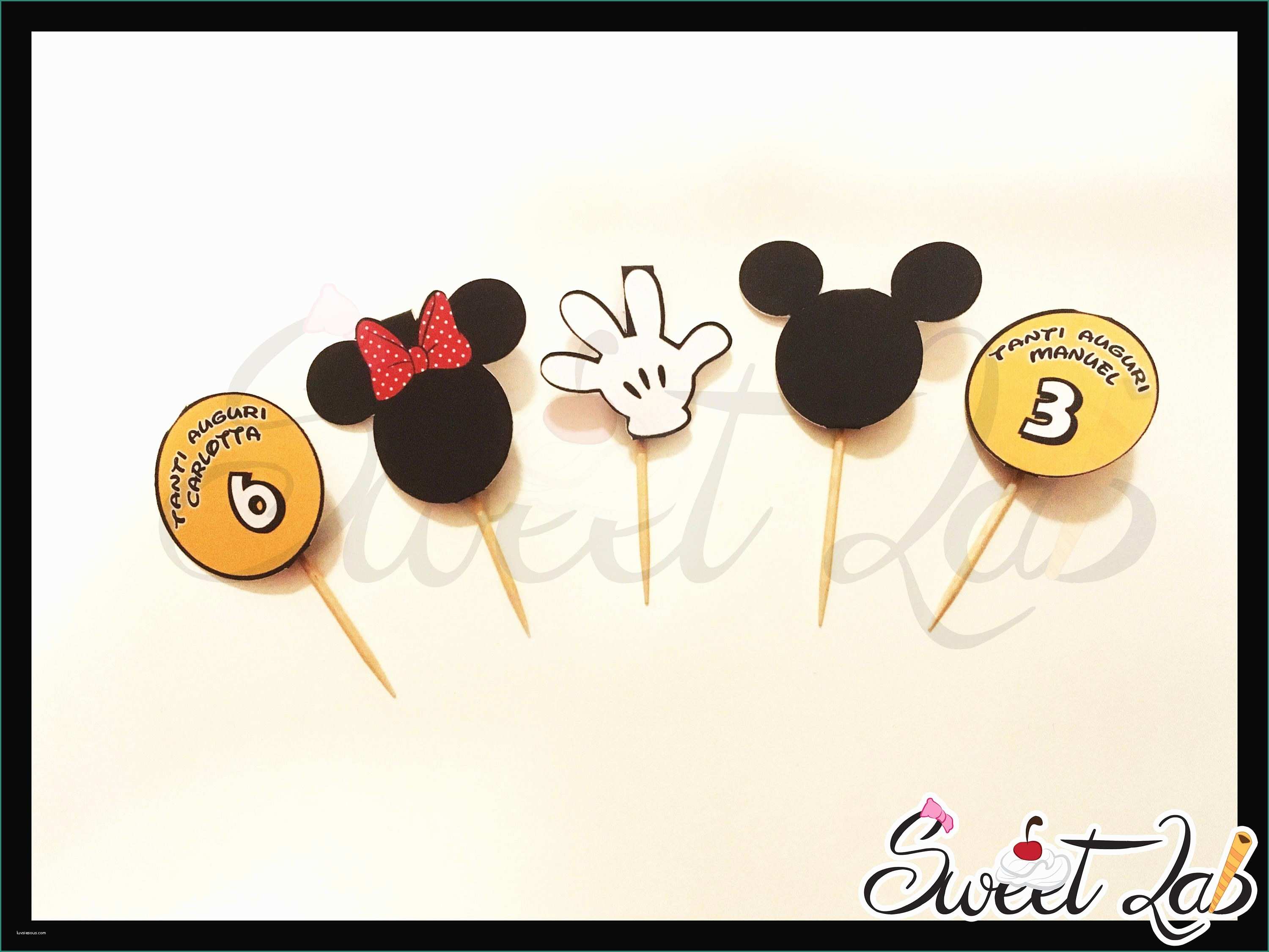 Foto Di Minnie E topolino E Personalized topper toothpick Mickey Mouse Minnie Cupcake Muffin