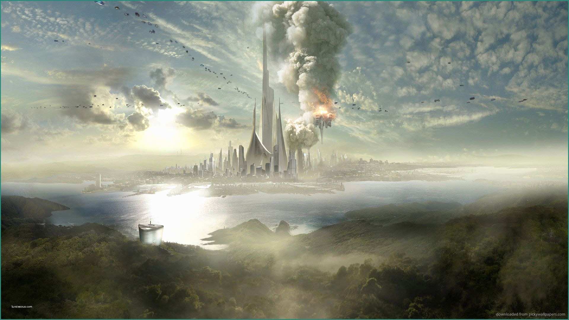 Foto Di Paesaggi Marini E Fantasy City Under attack the Avengers Air Invasion Free