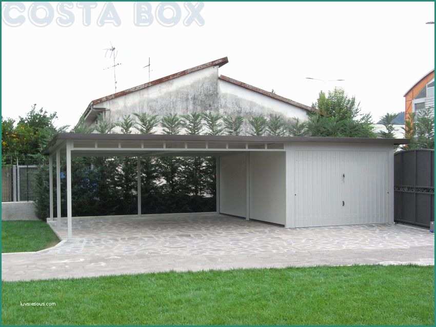 Garage Prefabbricati In Muratura Prezzi E Garage Coibentato Con Tettoia Laterale Costabox