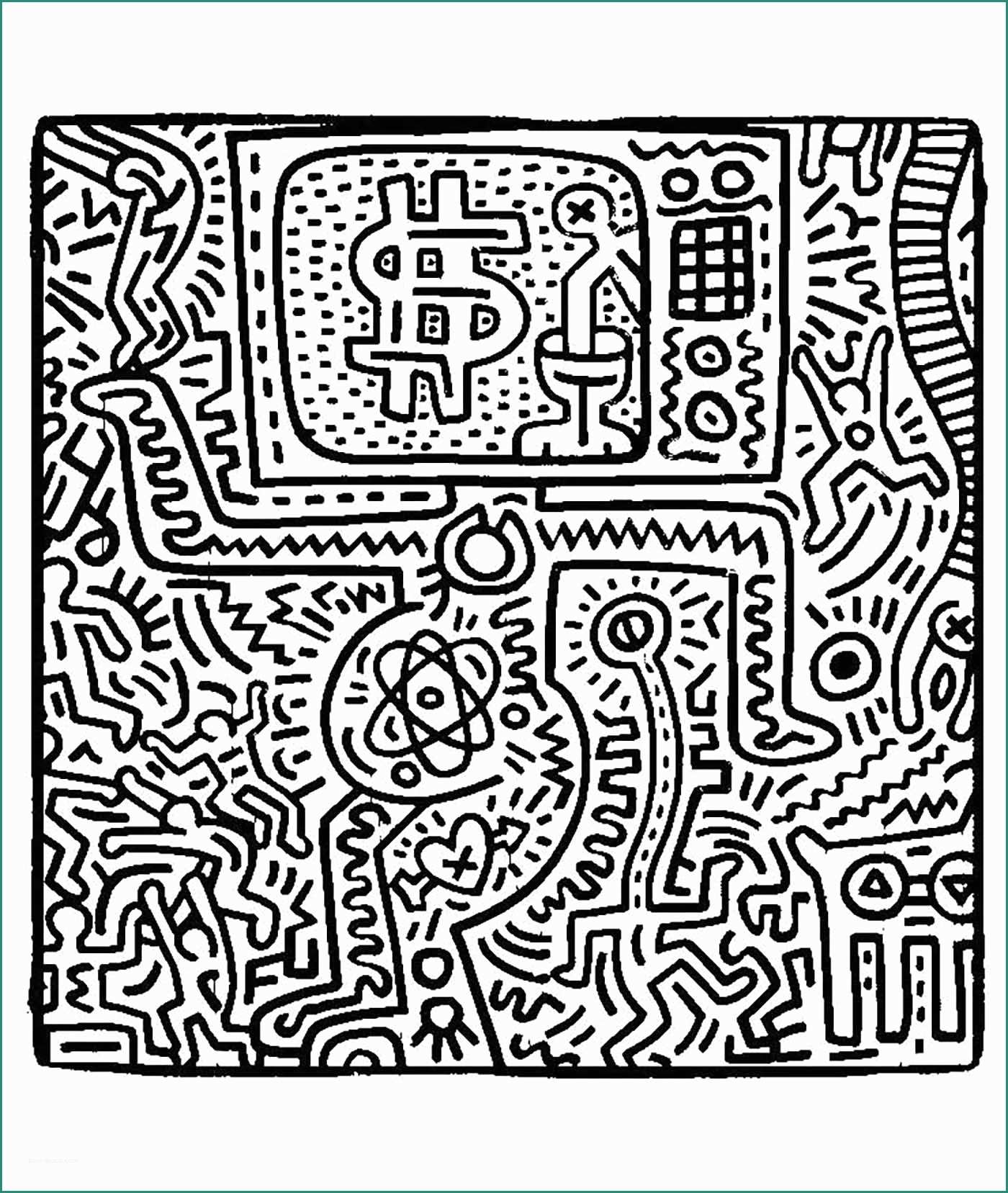 Immagini Da Dipingere E Incantevole Disegni Gatti Di Keith Haring Da Colorare