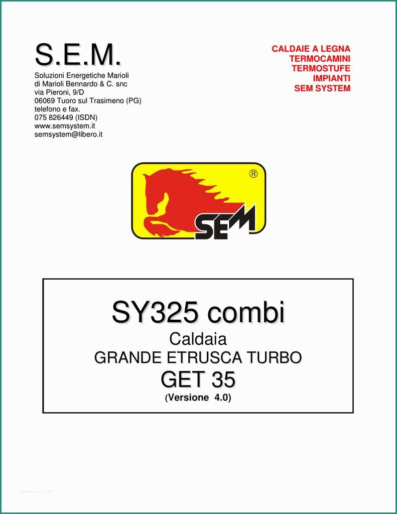 Kit Pellet Termocamino E Manuale Sy325 Get 35 Sem – soluzioni Ener Iche Marioli