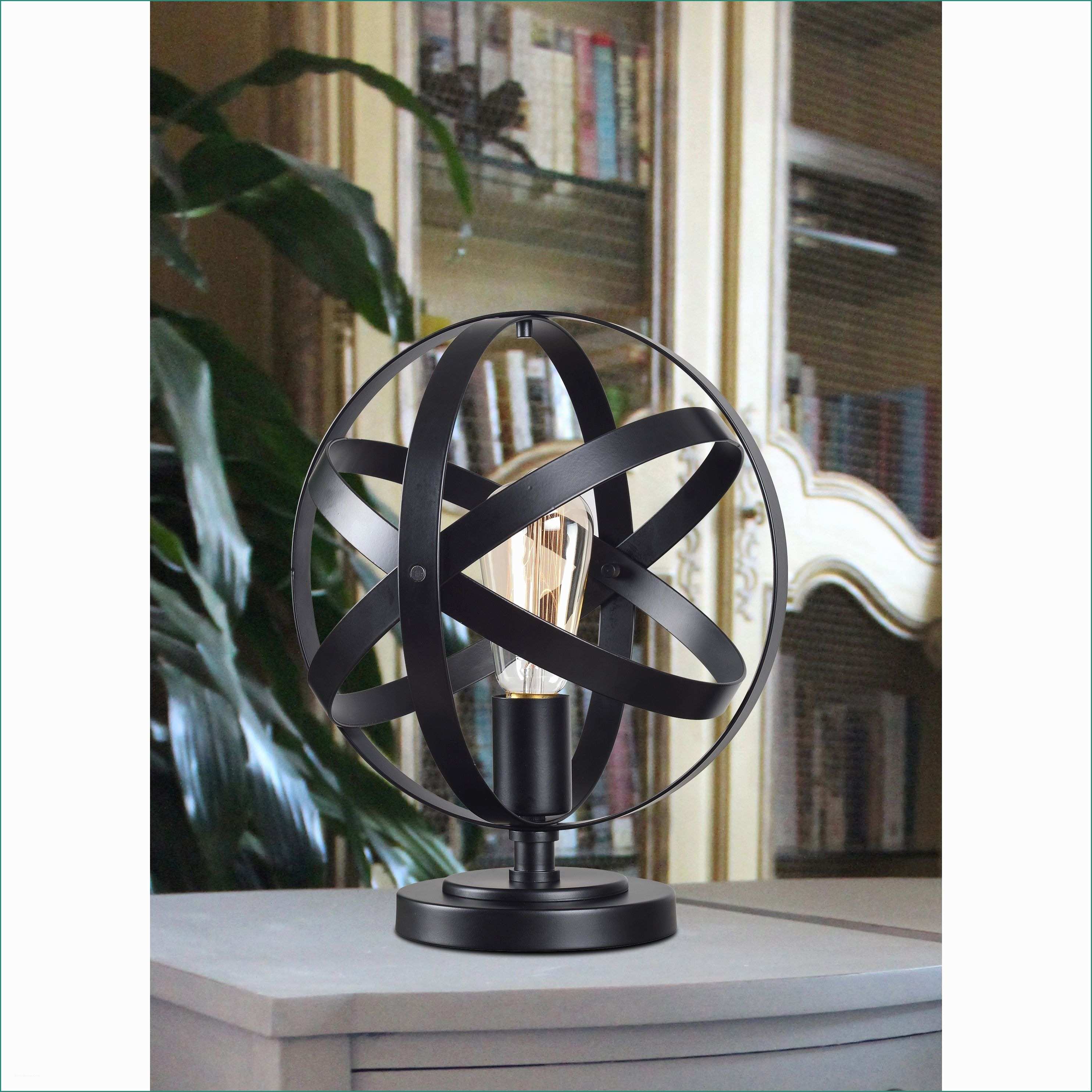 Lampada Da Terra Legno E Design Craft Gyroscope Accent Lamp Black Metal