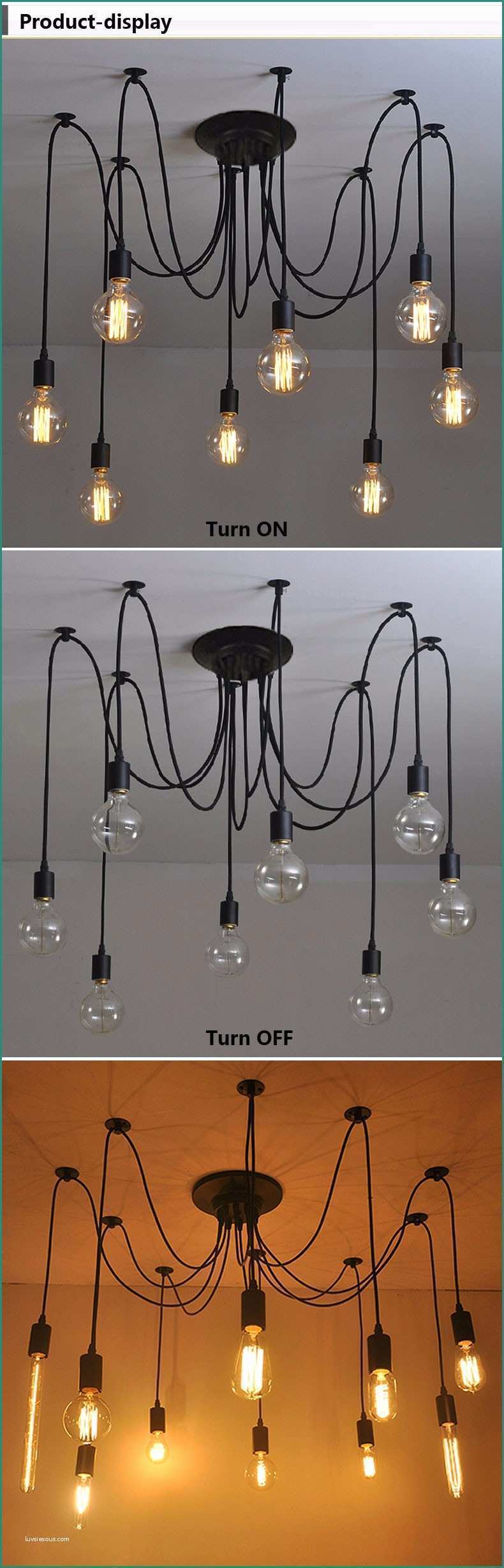 Lampadari Cucina Moderna E Retro Edison Lampada Di Illuminazione Lampadario A forma Di Ragno
