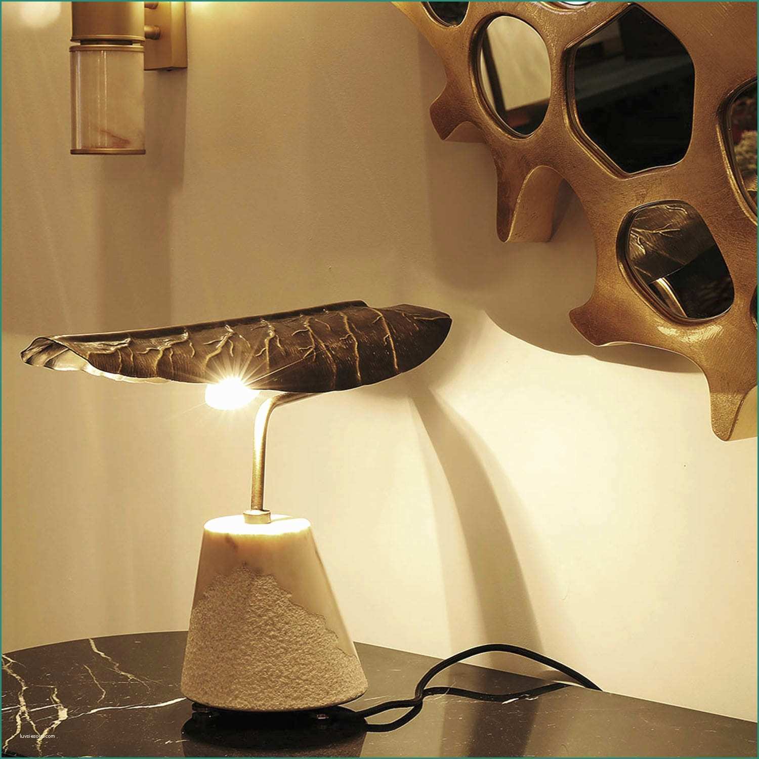 Lampade Comodino Moderne E Lampada Da Tavolo Base Marmo Windell = Tavolo Design E