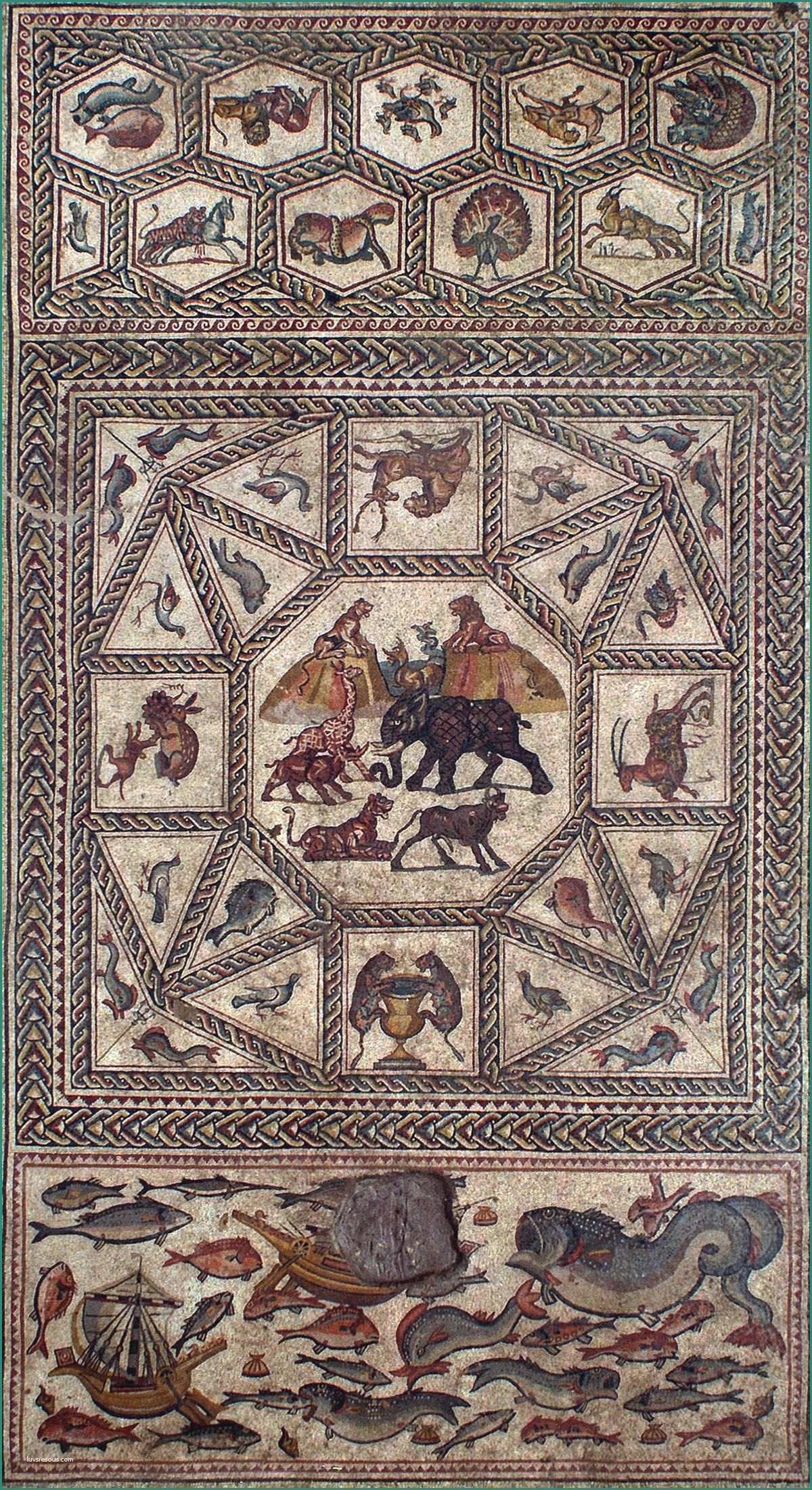 Lds Pannelli Decorativi E E Panel Of the Roman Lod Mosaic Circa 4th Century Ad which