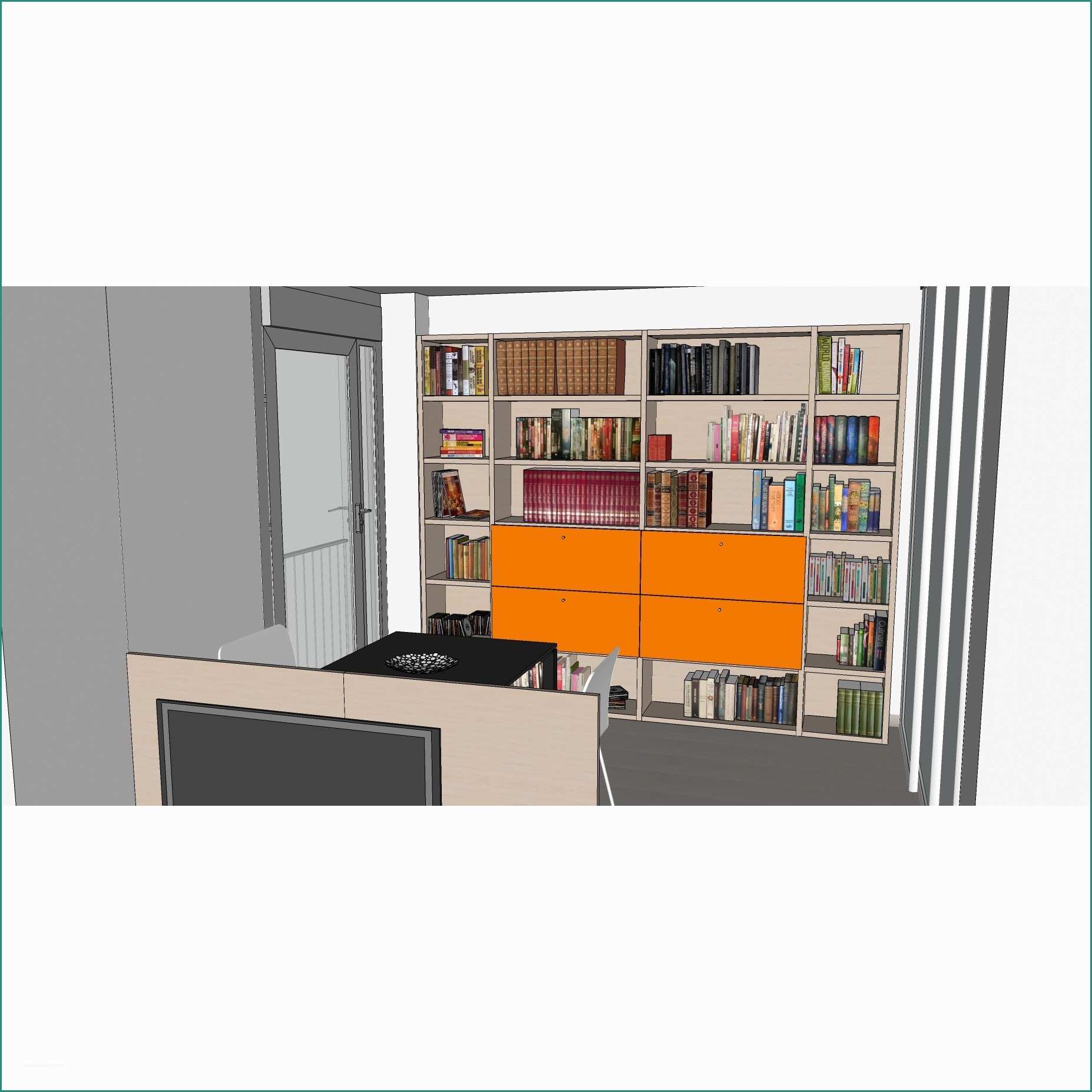 Libreria Con Tv E Idee Arredamento Open Space 042 Arredaclick