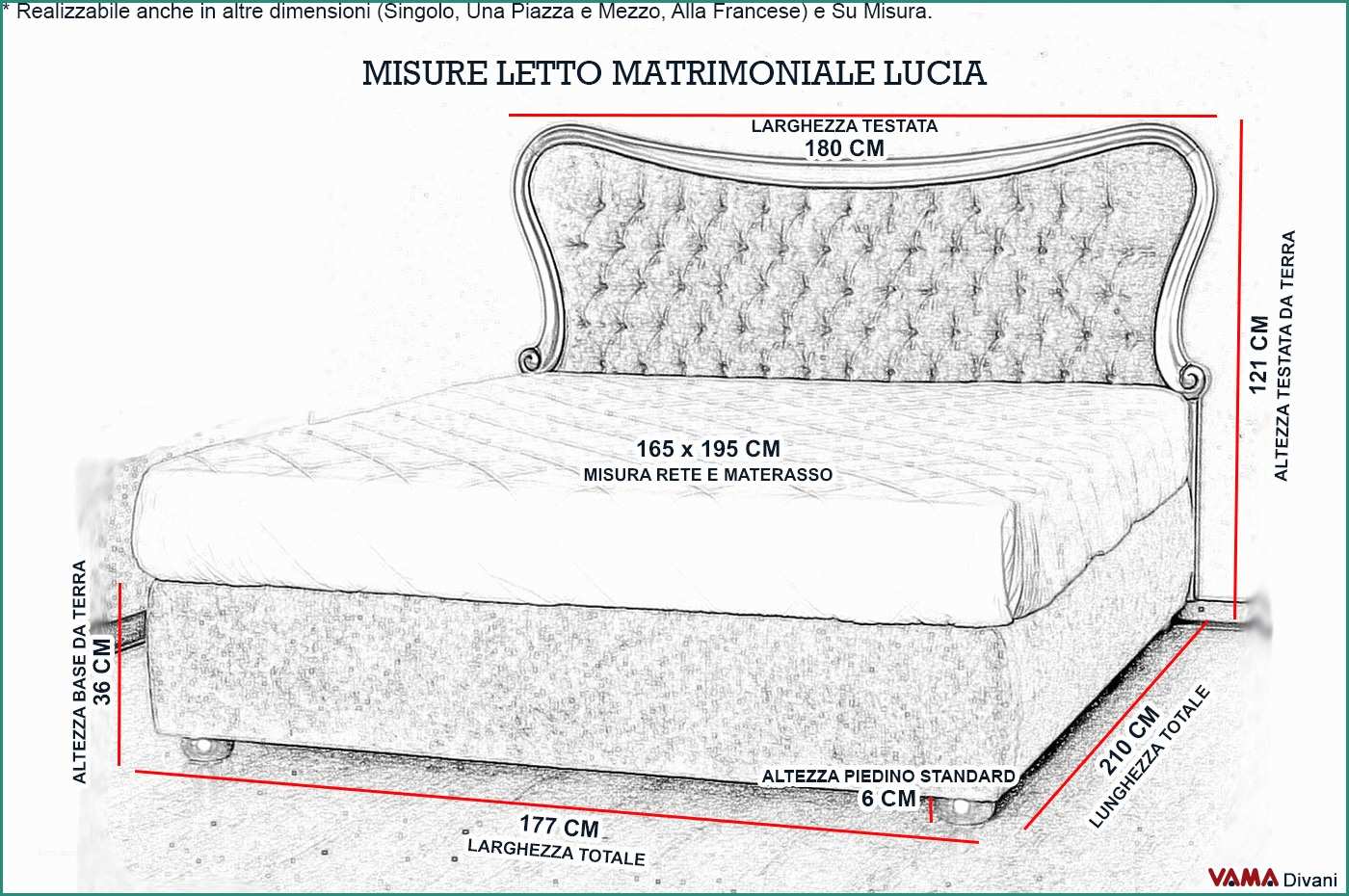 Misure Letto Matrimoniale Standard E Letto Matrimoniale In Pelle Con Cornice In Legno E Capitonnè