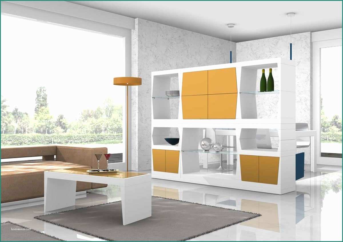 Mobile Divisorio Cucina soggiorno E Mobile Divisorio Con Ripiani In Vetro E Antine