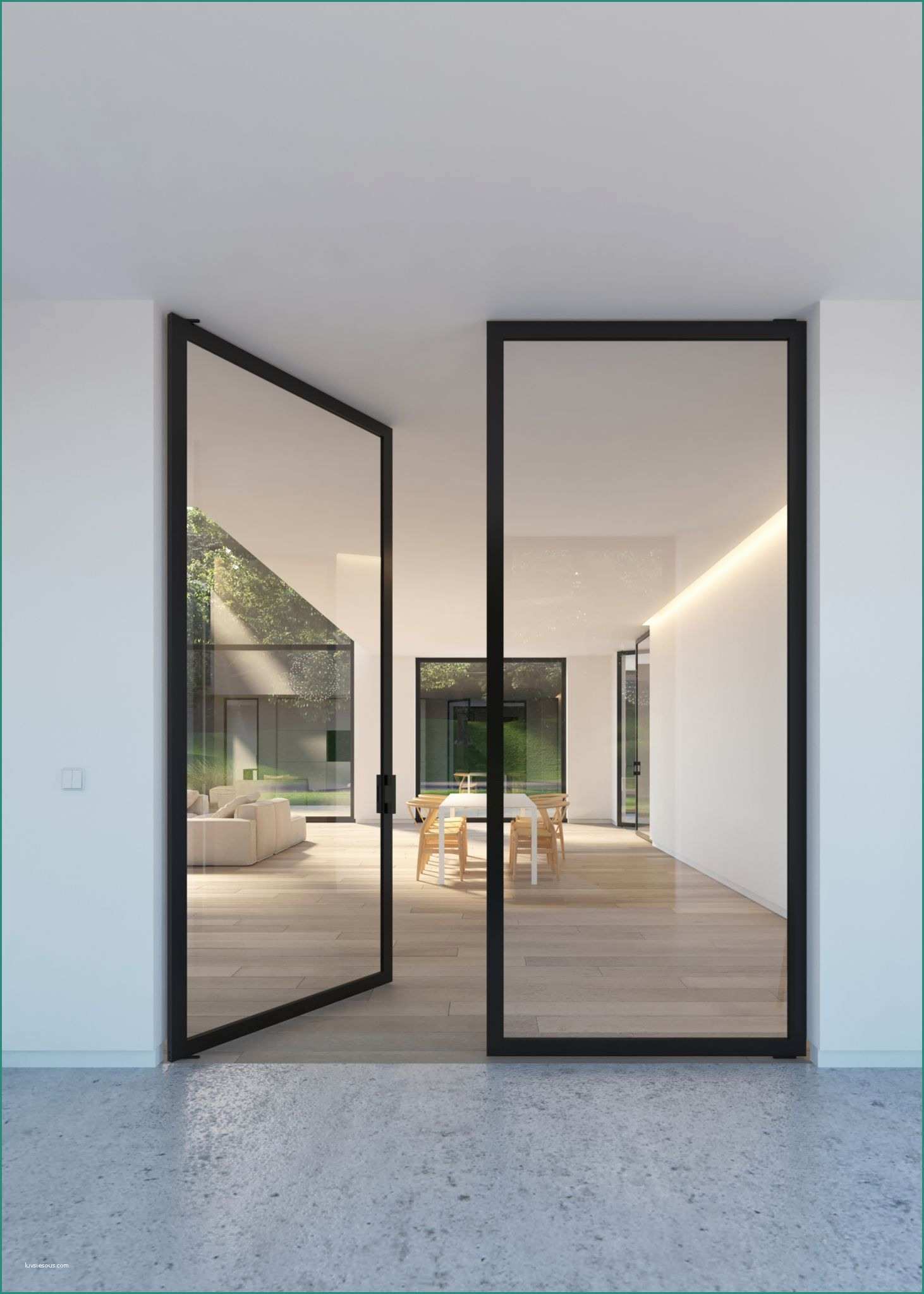 Mobili Divisori Per soggiorno E Double Glass Door with "steel Look" Frames Portapivot
