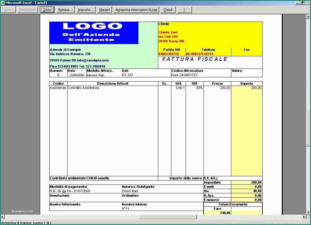 Modello Preventivo Excel E Canebyte software Stampa Dei Documenti