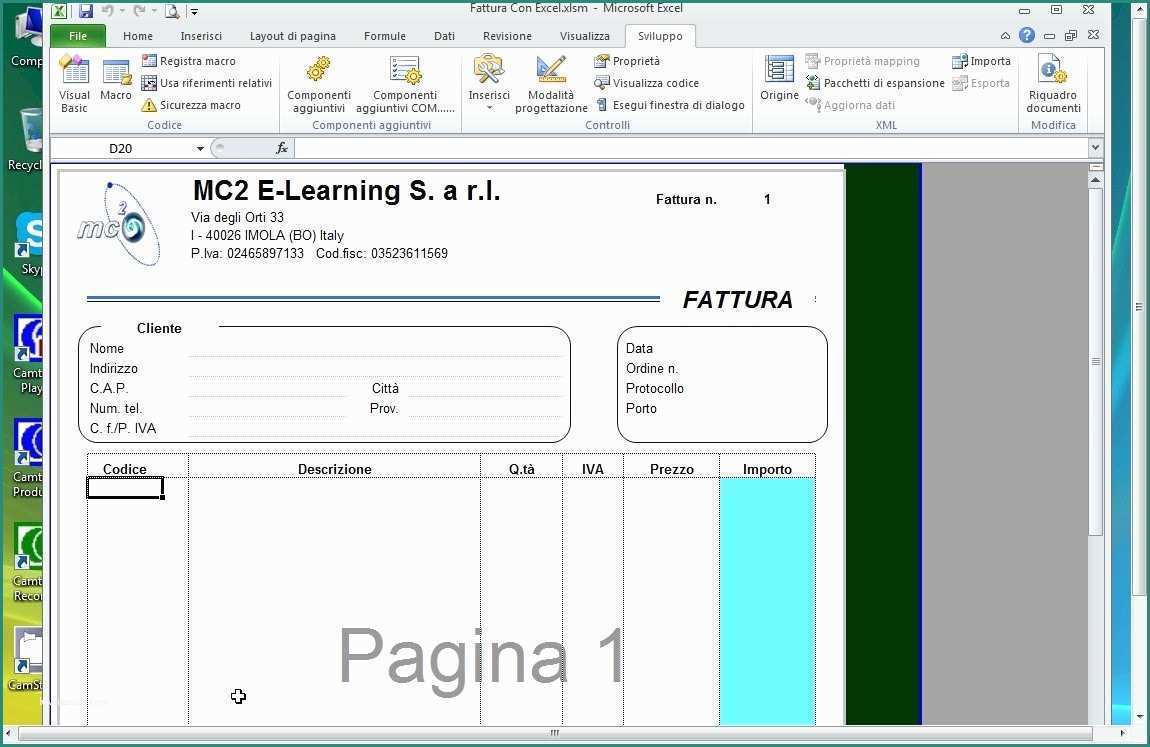 Modello Preventivo Excel E Fattura Con Excel 2010