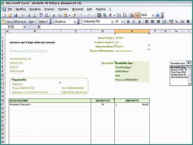 Modello Preventivo Excel E Modello Fattura Excel Newhairstylesformen2014