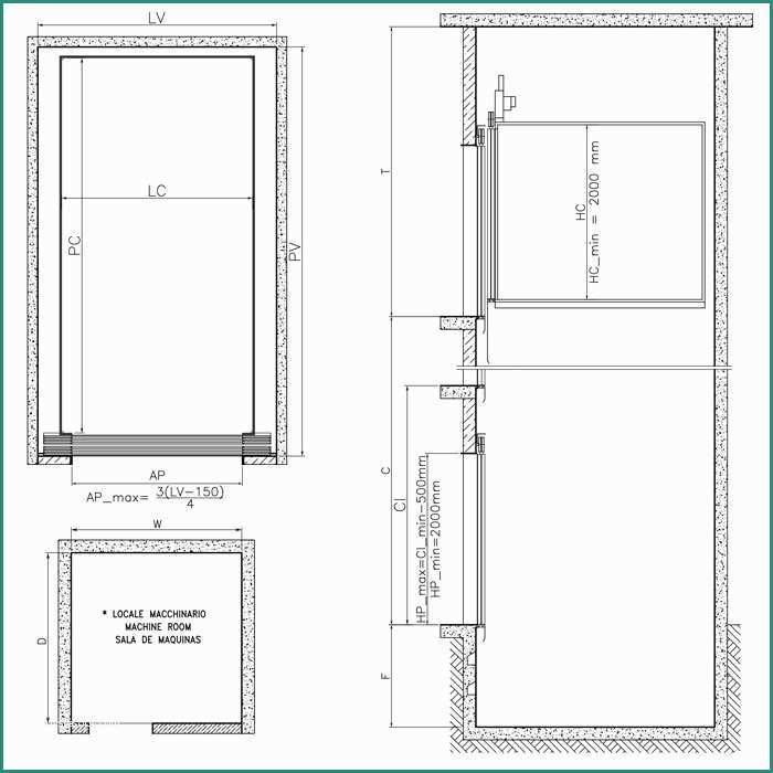Montacarichi Per Persone Dimensioni Minime E ascensore Montacarichi Dimensioni – Installazione