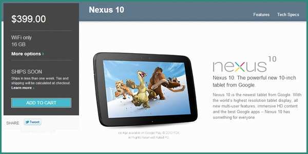 Nexus Stockisti E Google Nexus 10 Back In Stock On Google Play