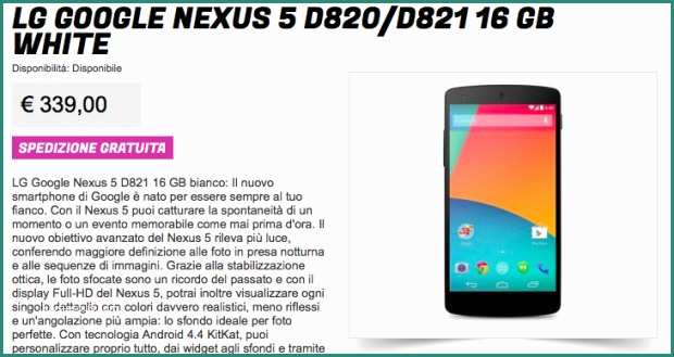 Nexus Stockisti E Nexus 5 Da 16 Gb A 339€ Da "gli Stockisti"