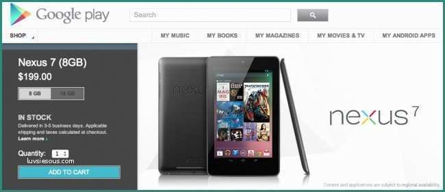 Nexus Stockisti E Nexus 7 8gb now "in Stock" From Google Play Get It In 3 5